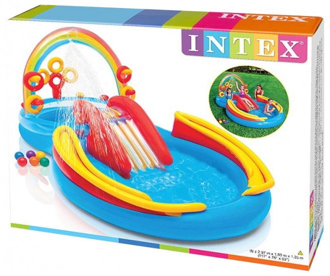 Intex opblaaszwembad speel